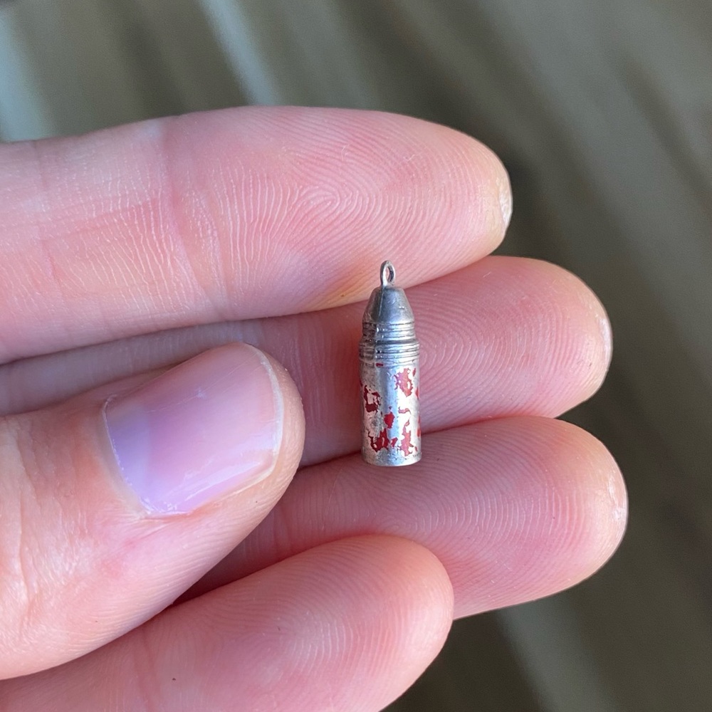 Rare Vintage Red Lipstick Case Jewelry Charm